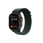 Apple Watch Ultra 2 49mm Titanium Black with Dark Green Alpine Loop Strap Medium MX4R3