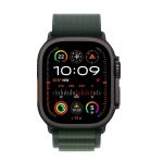 Apple Watch Ultra 2 49mm Titanium Black with Dark Green Alpine Loop Strap Medium MX4R3